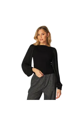 Ruched Waist Flowny Sleeve Top