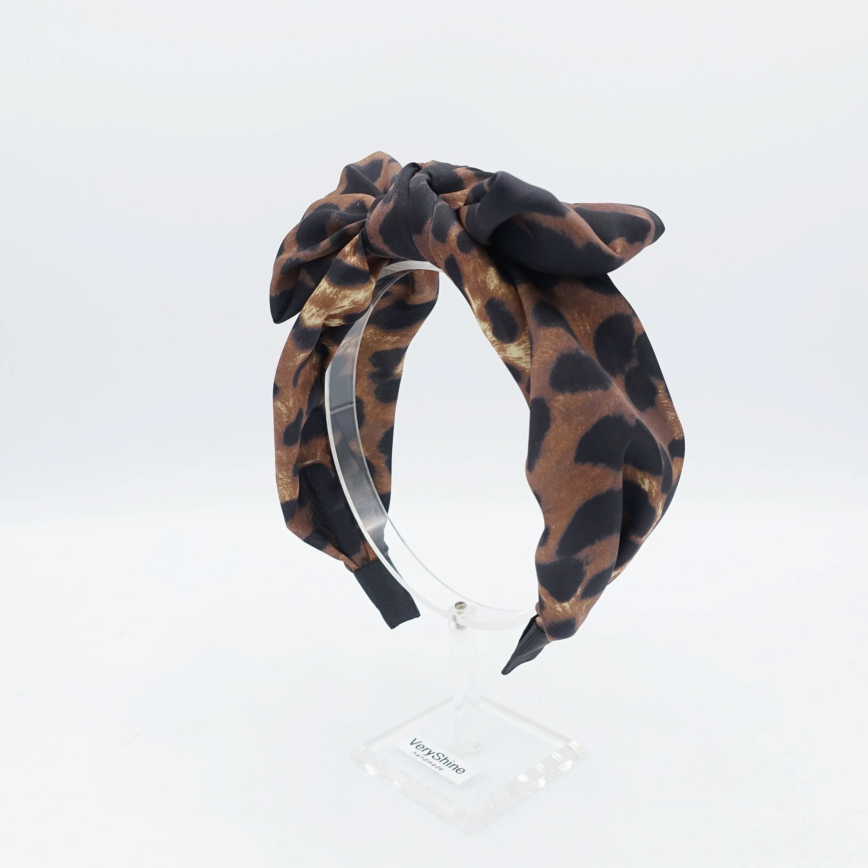 satin leopard print hair bow headband collection women hair accessories