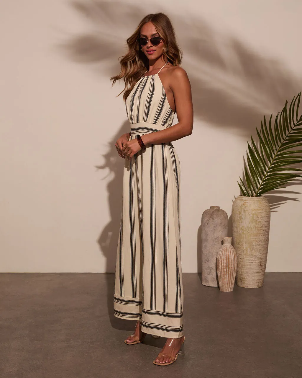 Saylie Striped Halterneck Jumpsuit