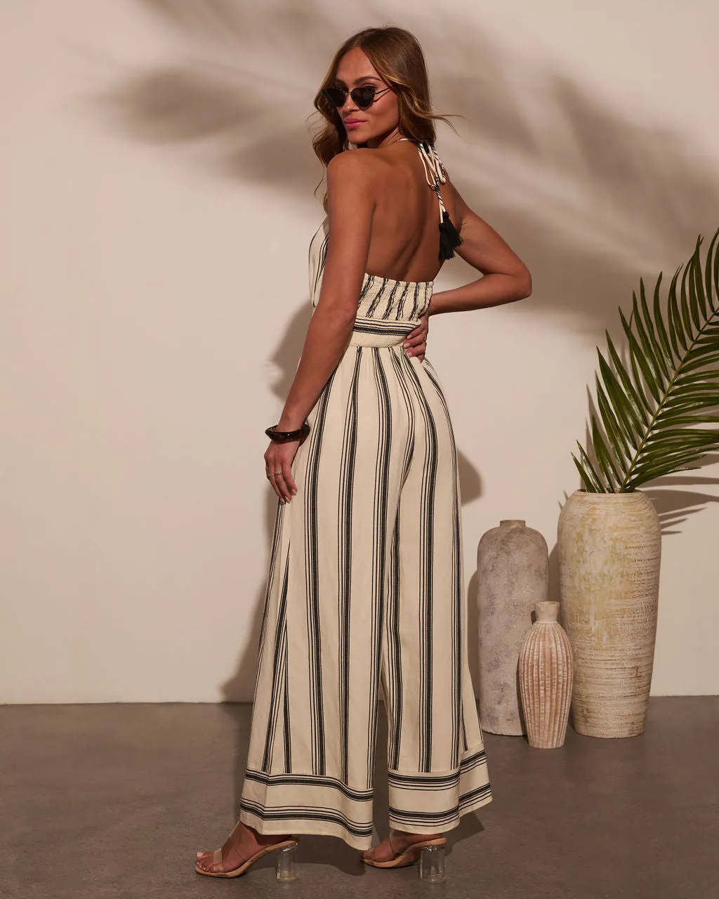 Saylie Striped Halterneck Jumpsuit