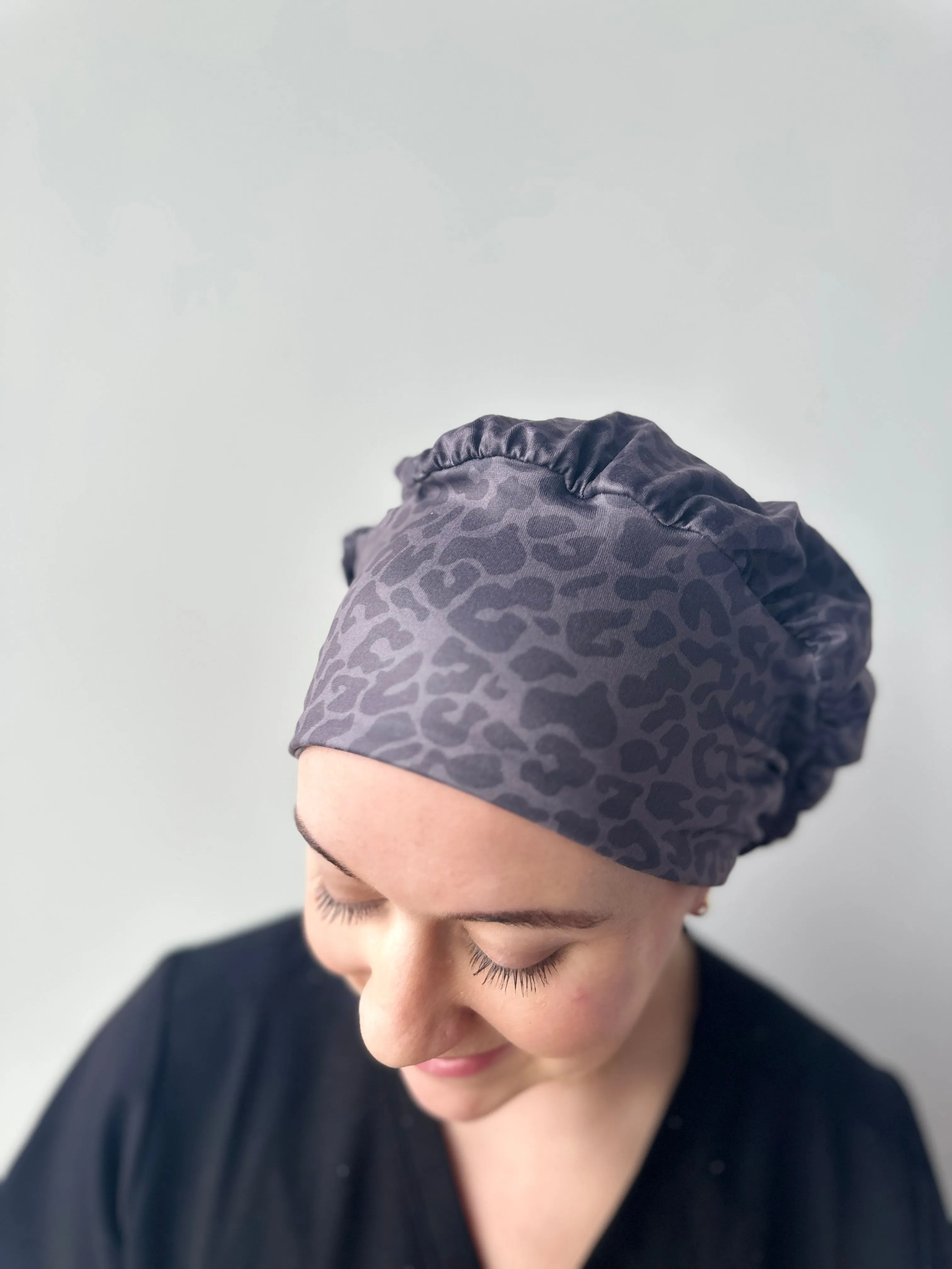 Scrub Hat - Onyx Leopard