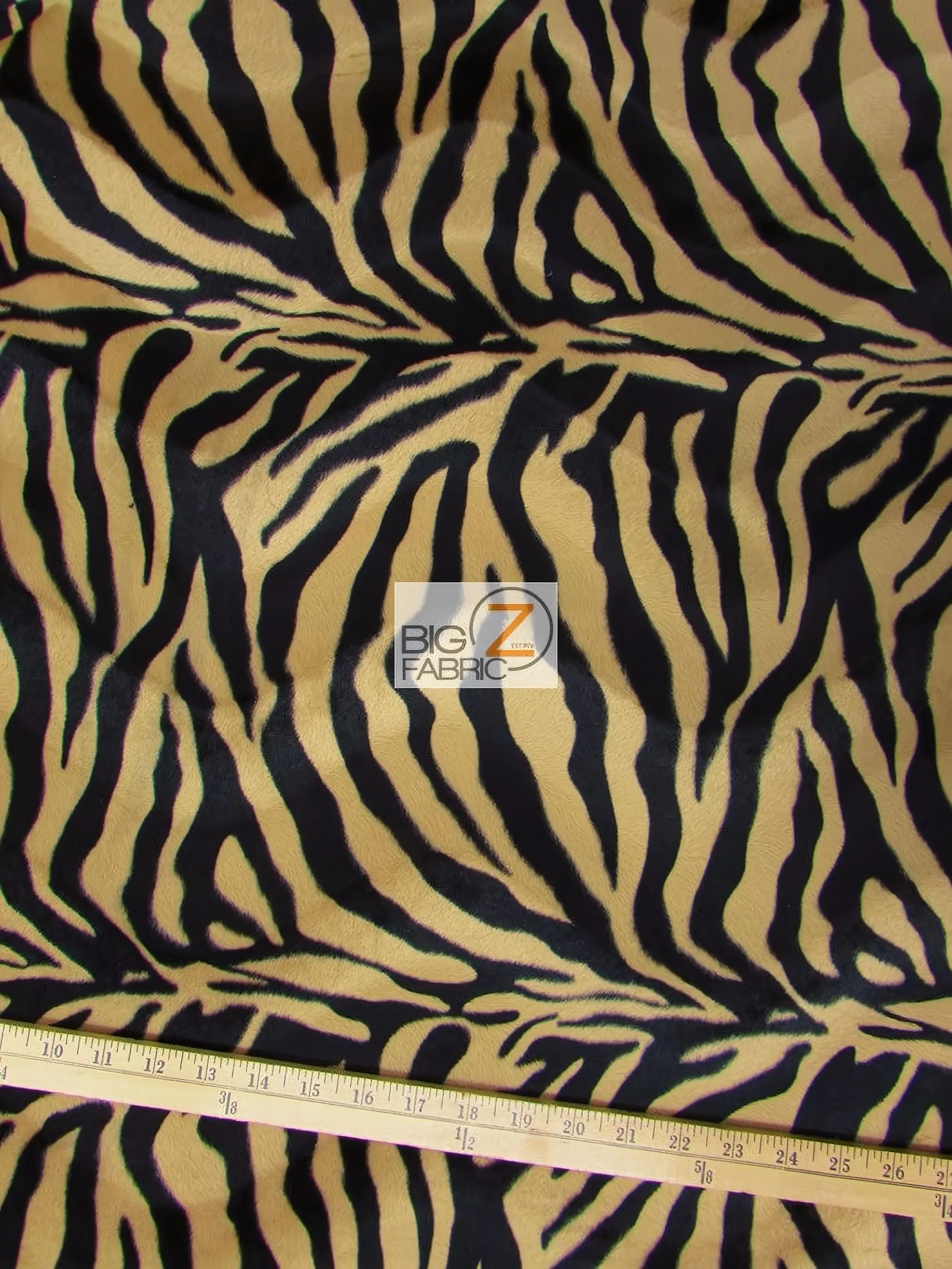 Sepia Brown/Black Stripe Velboa Zebra Animal Short Pile Fabric / By The Roll - 50 Yards