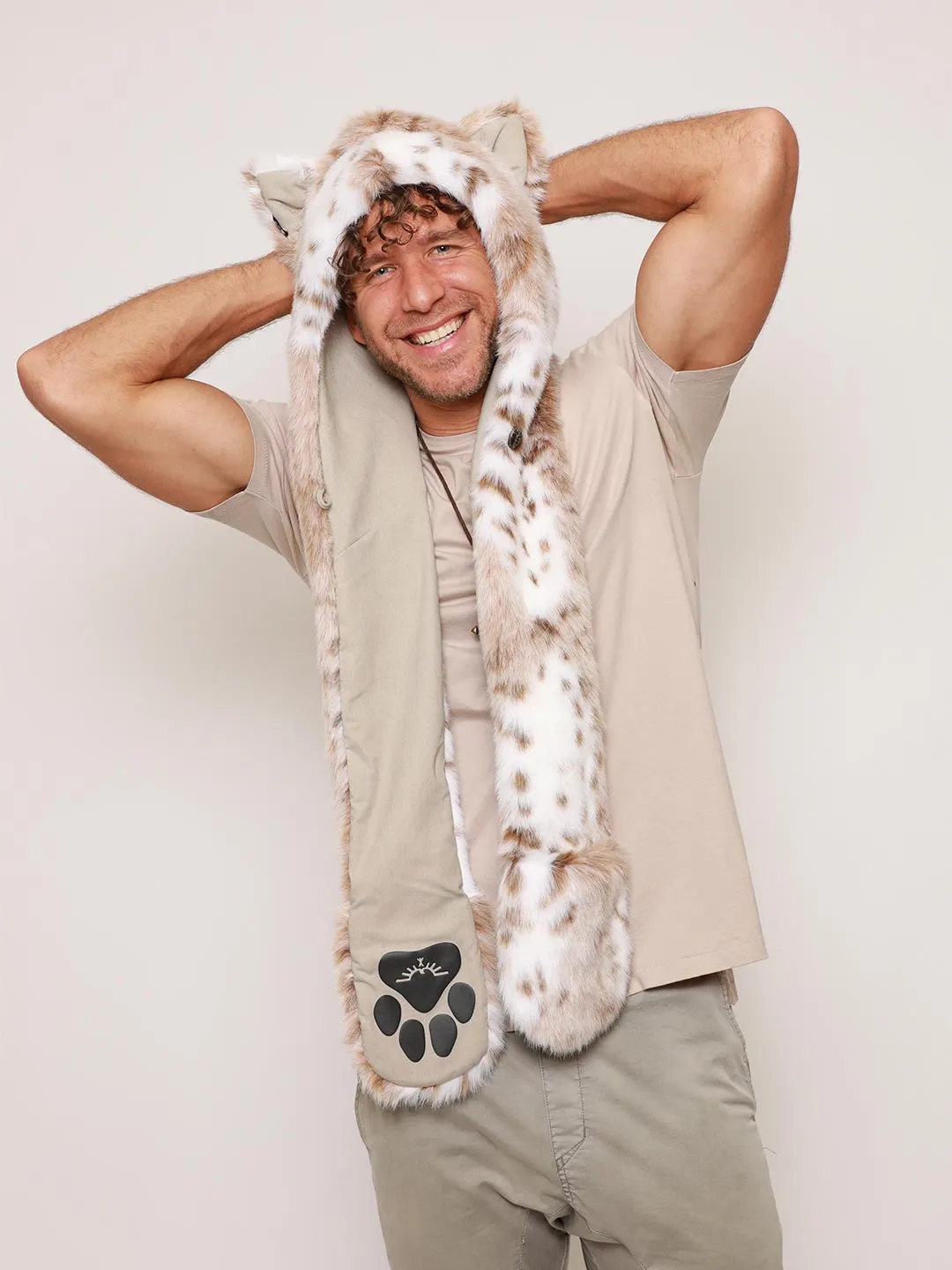 Siberian Snow Leopard Faux Fur Hood | Men's