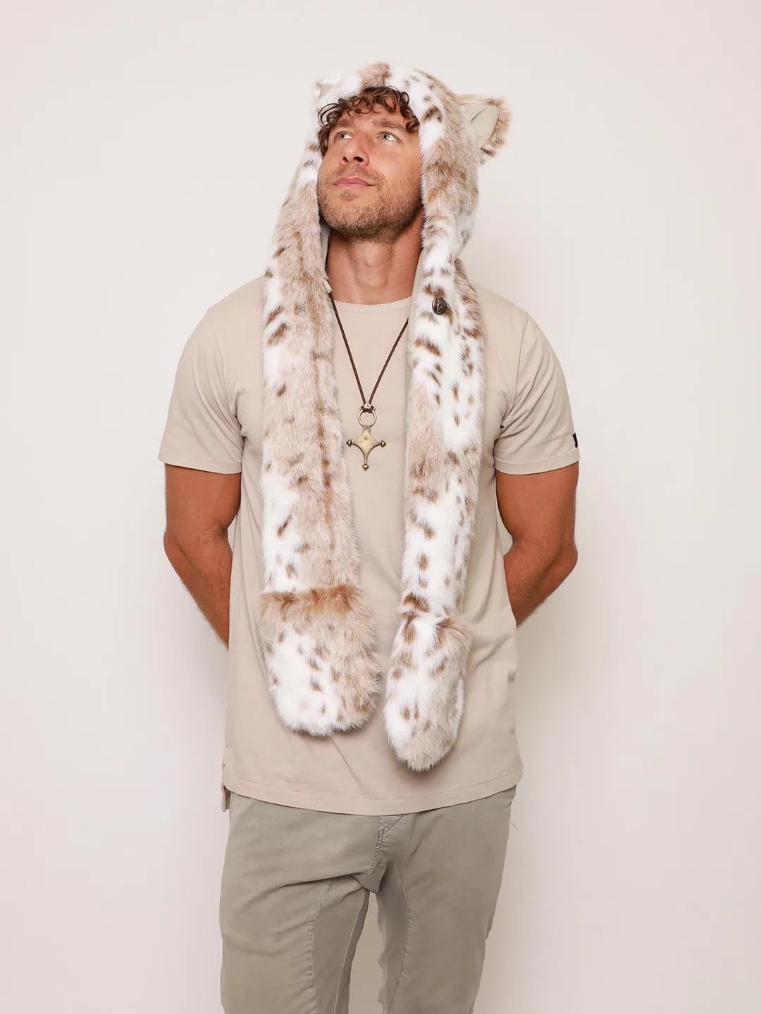 Siberian Snow Leopard Faux Fur Hood | Men's