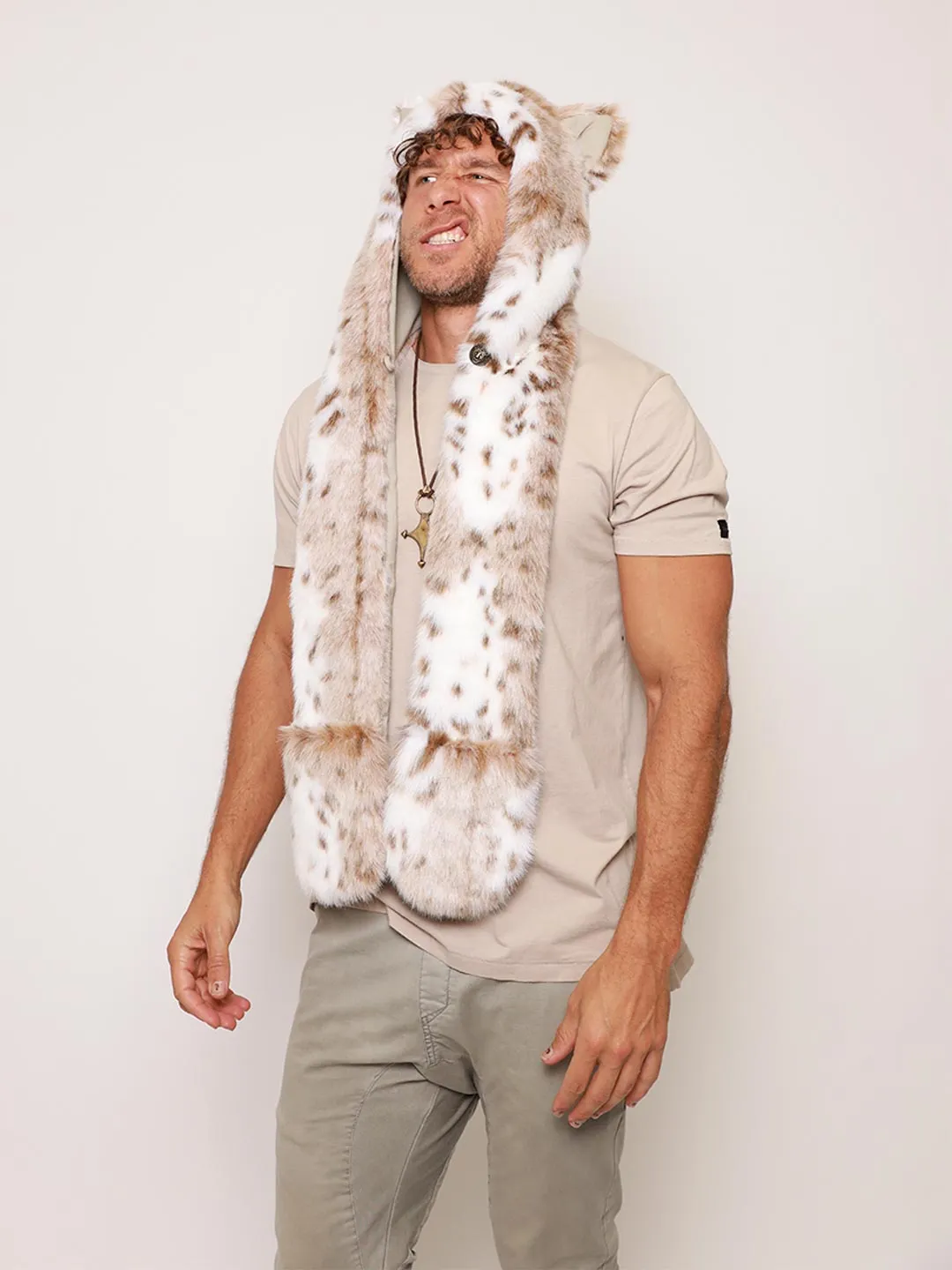 Siberian Snow Leopard Faux Fur Hood | Men's