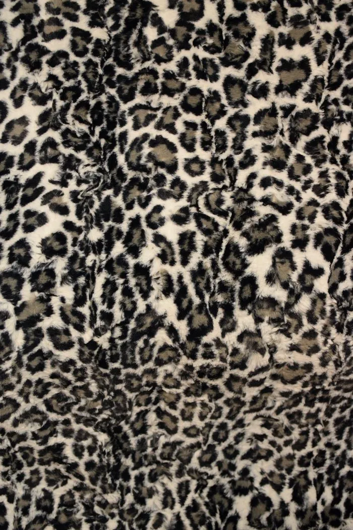 Snow Leopard Minky Faux Fur Fabric