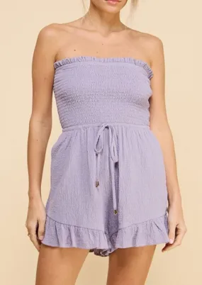 Strapless Smocked Bodice Romper