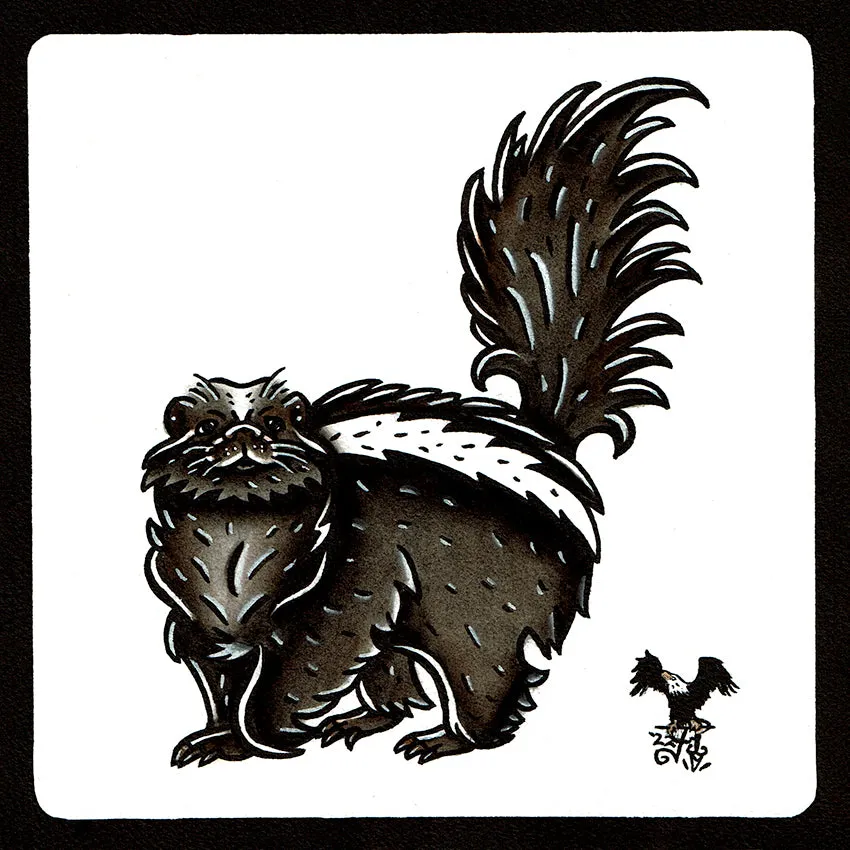 Striped Skunk Original Painting