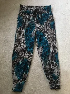 Teal cat smush Track pocket pant