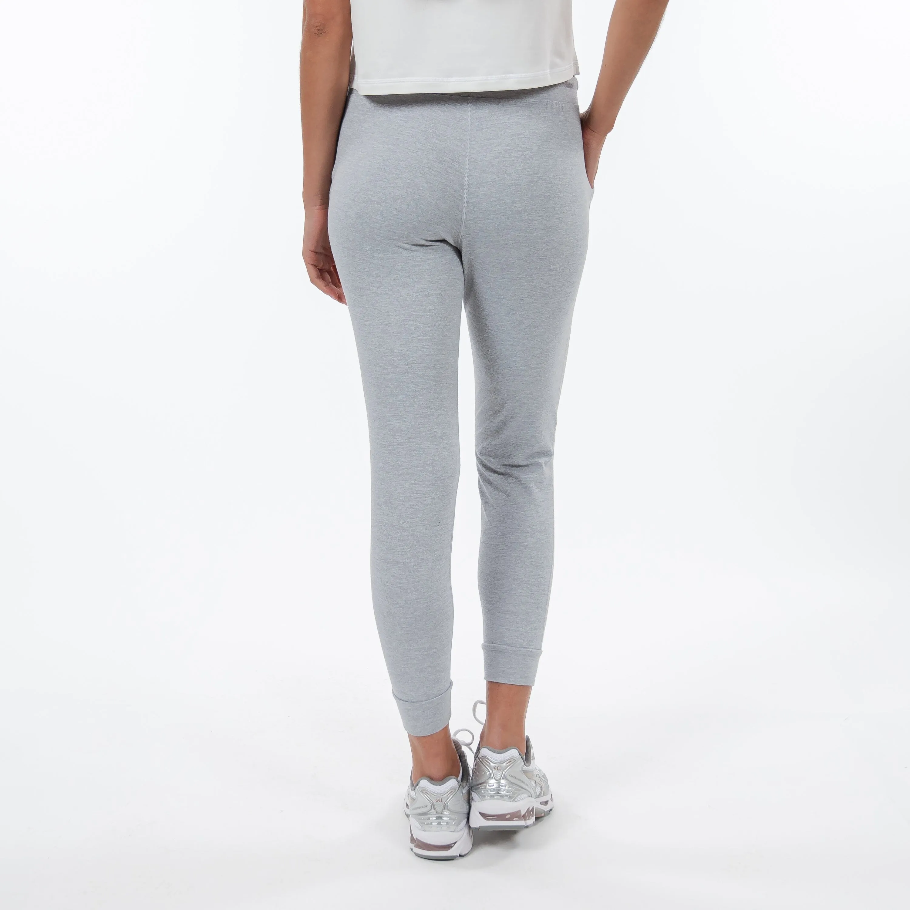 Tempo Performance Jogger | Heather - Stainless Steel/White