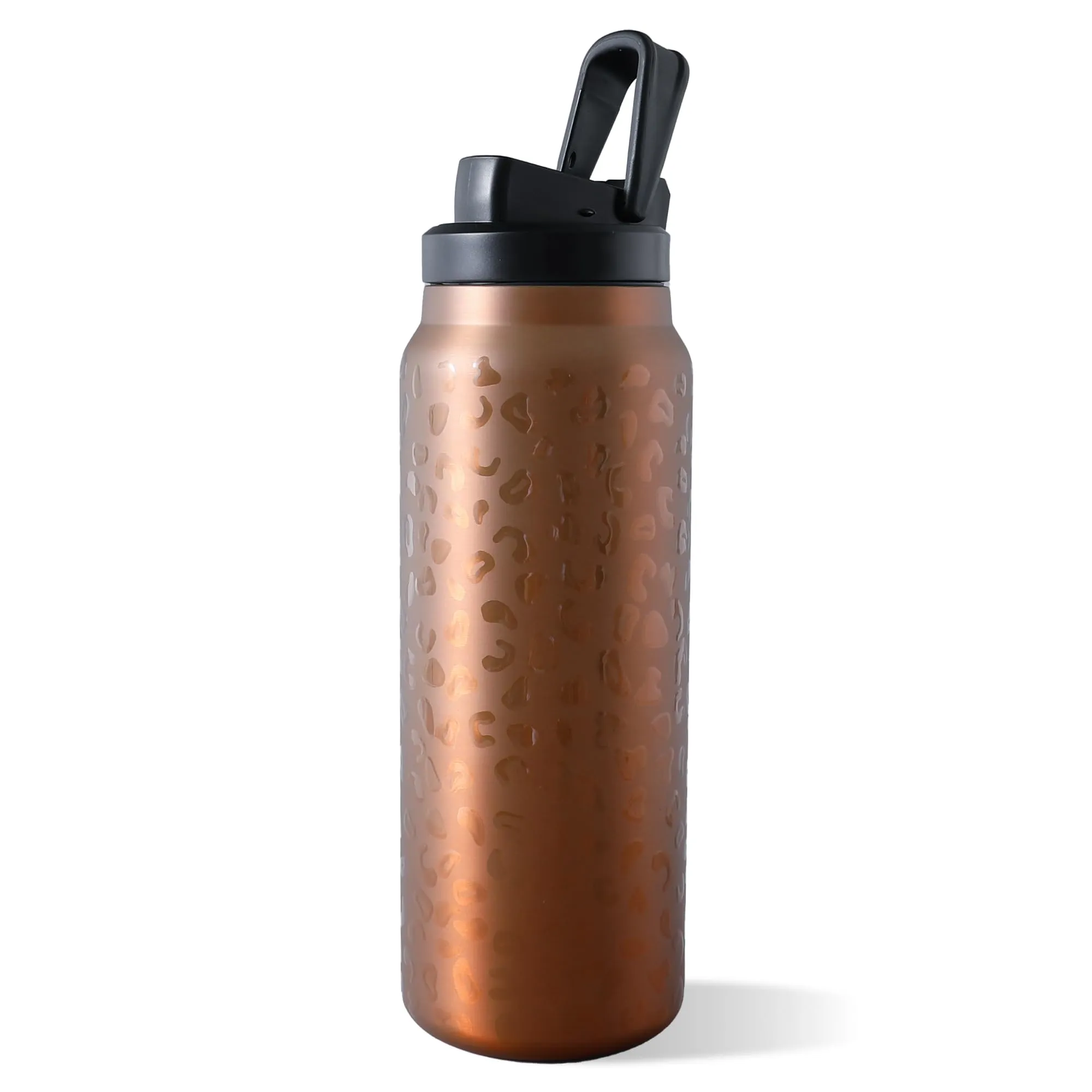 The Better Home Pulse 900ml | Stainless Steel Vacuum Insulated Printed Water Bottle | Insulation Upto 6-12 Hours | BPA Free | Gym | Office | Home | Travel | Golden Leopard Print