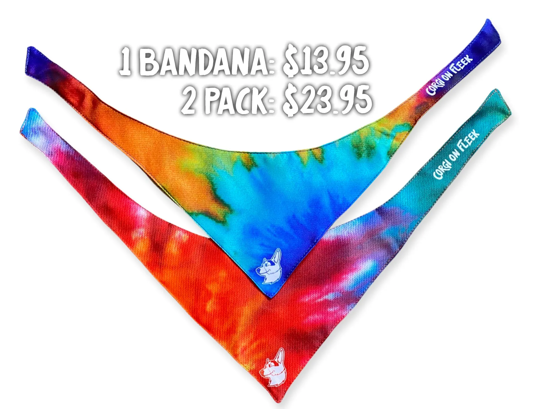 Tie-Dye Corgi Dog Bandana