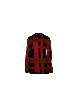 Tod's Checkered Jumper in Red Mohair