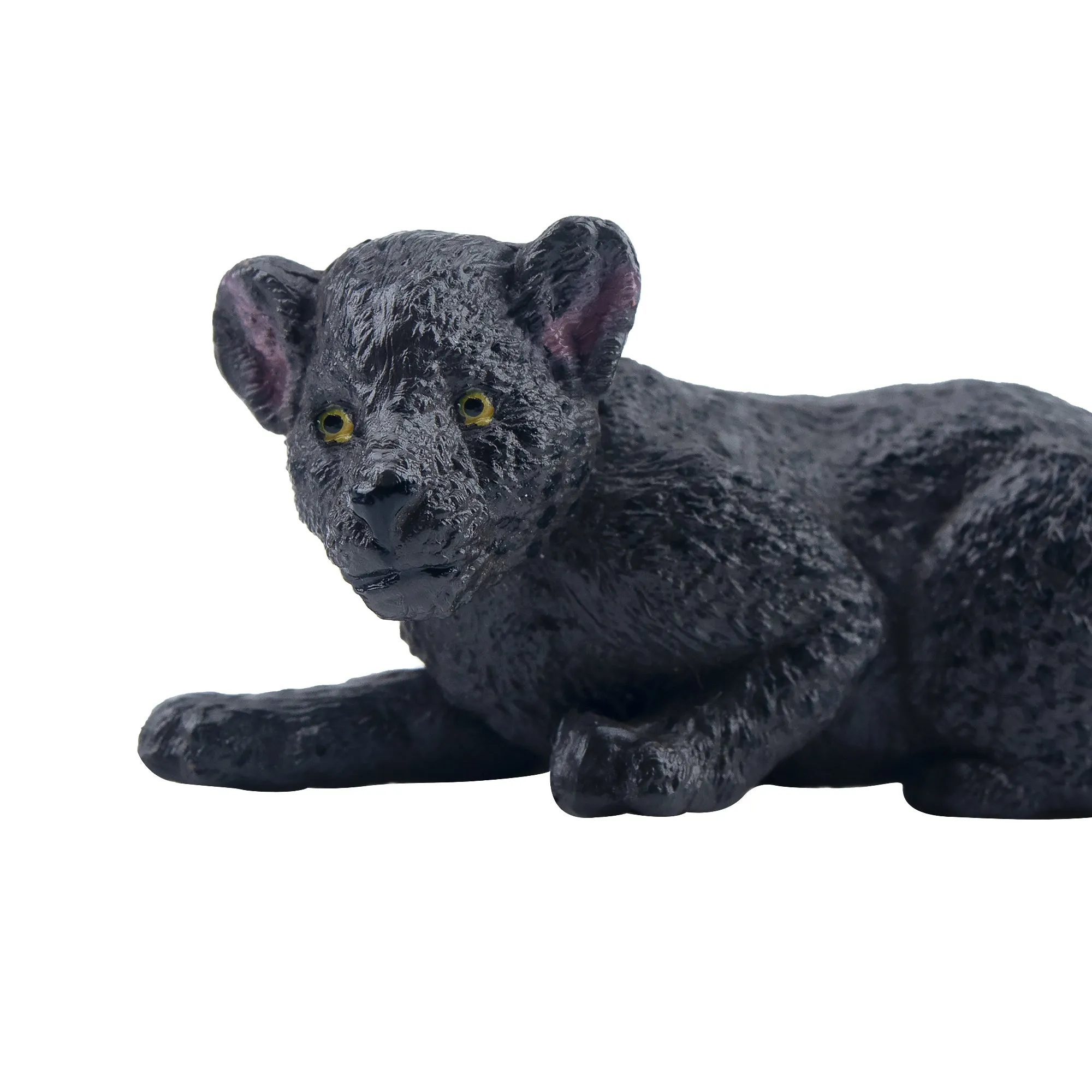 Toymany Lying Black Leopard Cub Figurine Toy