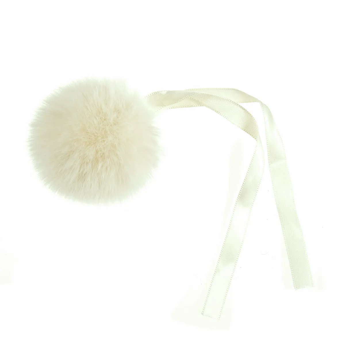 Trimits Faux Fur Super Fluffy Pom Pom - Cream 6cm (Medium)