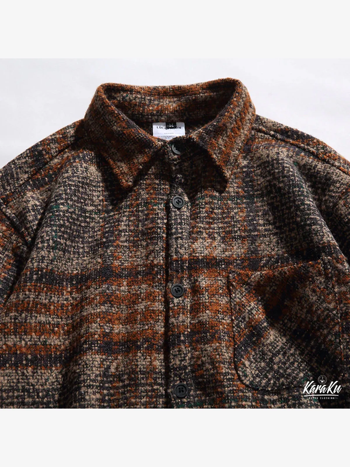 Two-Color Choice Brushed Tweed Shirt