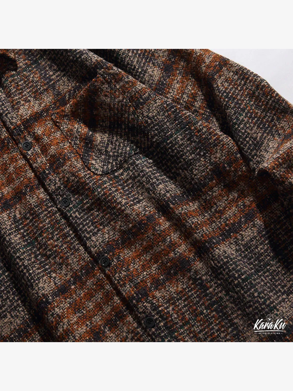 Two-Color Choice Brushed Tweed Shirt