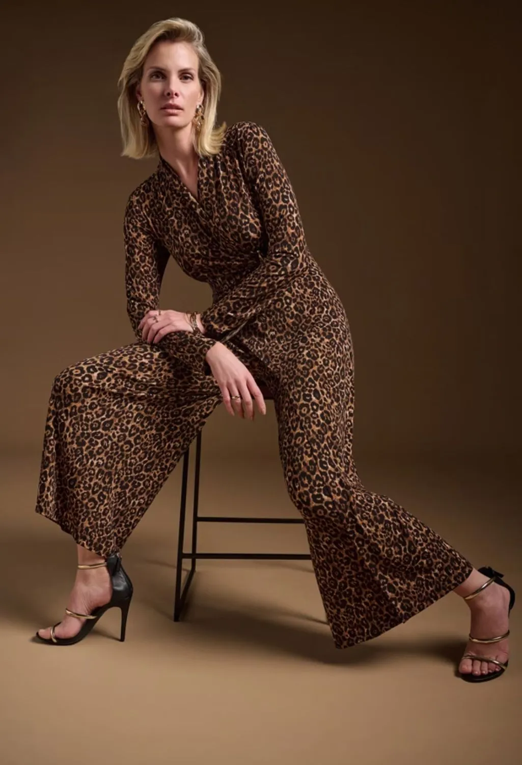 V-neck Animal Print Jumpsuit Style