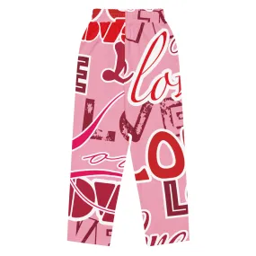 Valentines Day Wide Leg Joggers - Love (Glamourange Valentine Day Gifts Wide Leg Joggers - Design 0014)