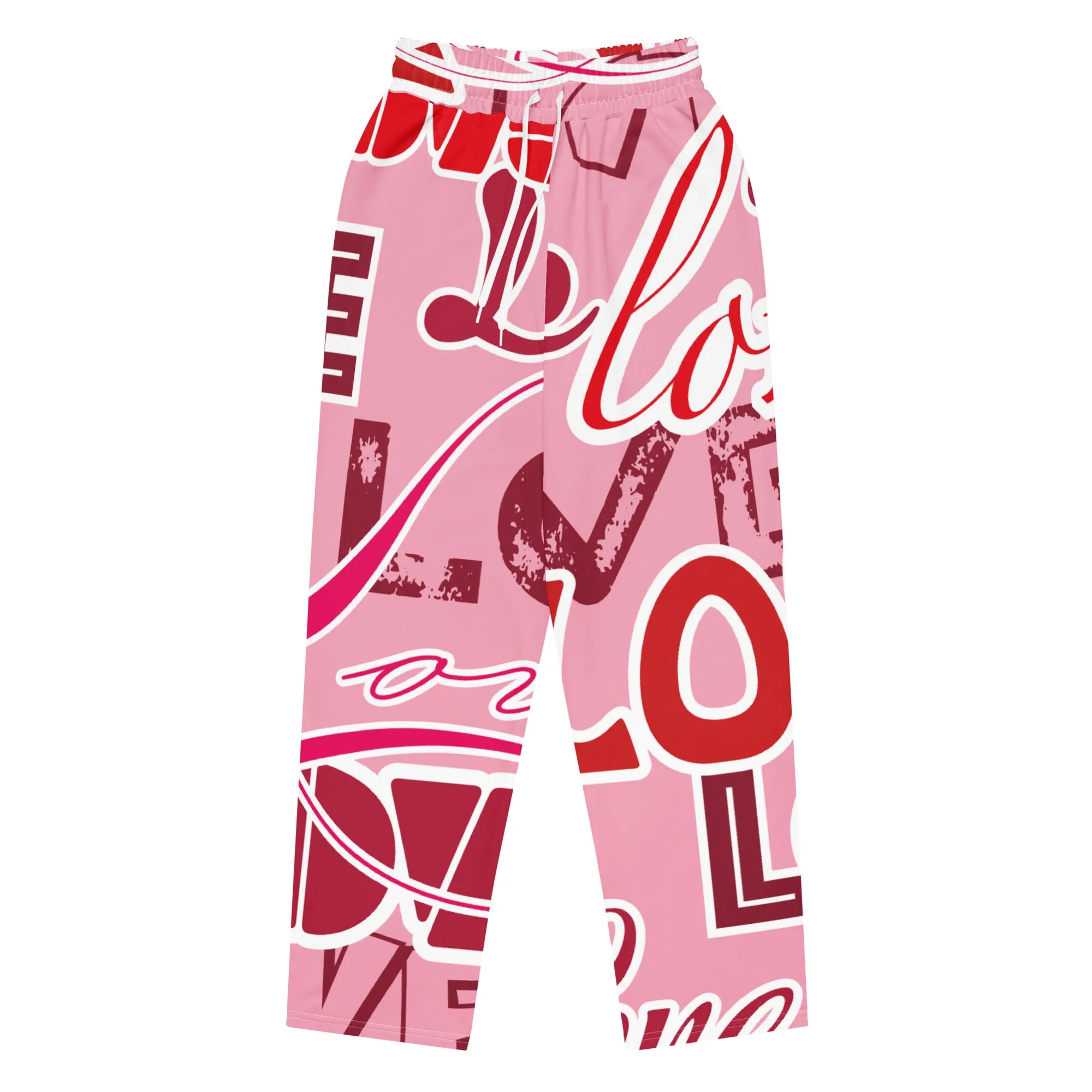 Valentines Day Wide Leg Joggers - Love (Glamourange Valentine Day Gifts Wide Leg Joggers - Design 0014)