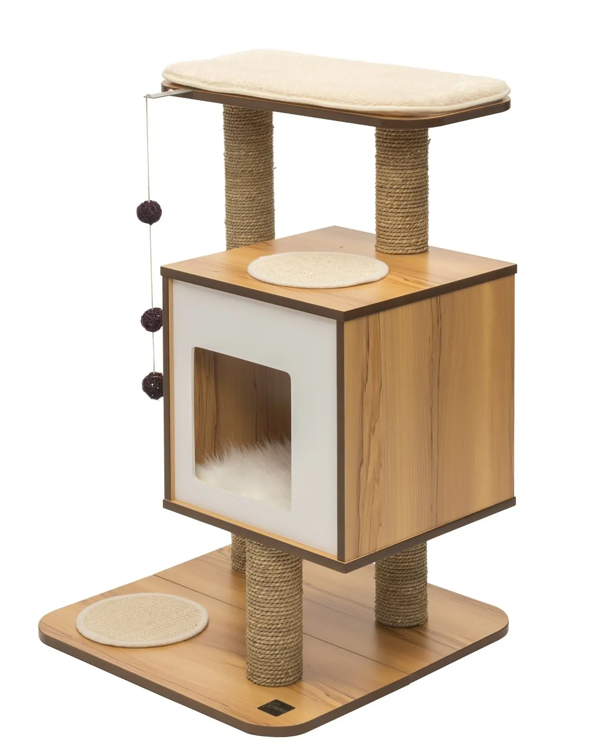 Vesper V-Base In Walnut Cat Condo