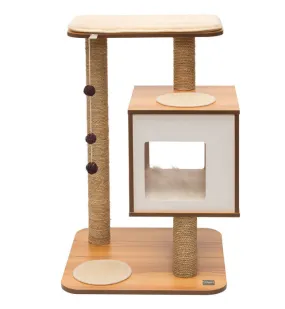 Vesper V-Base In Walnut Cat Condo