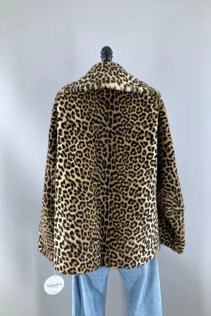 Vintage 1950s Leopard Faux Fur Jacket