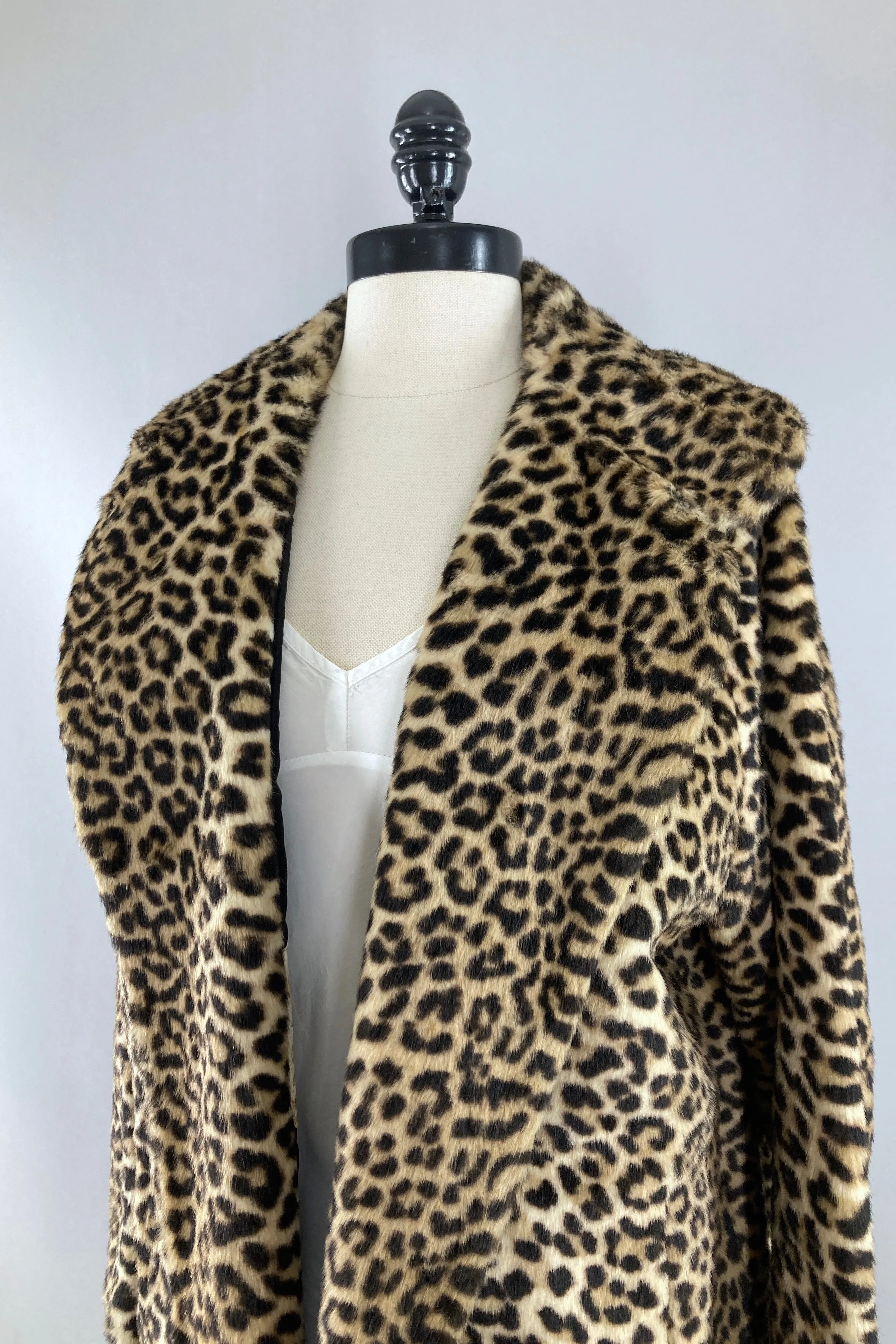 Vintage 1950s Leopard Faux Fur Jacket