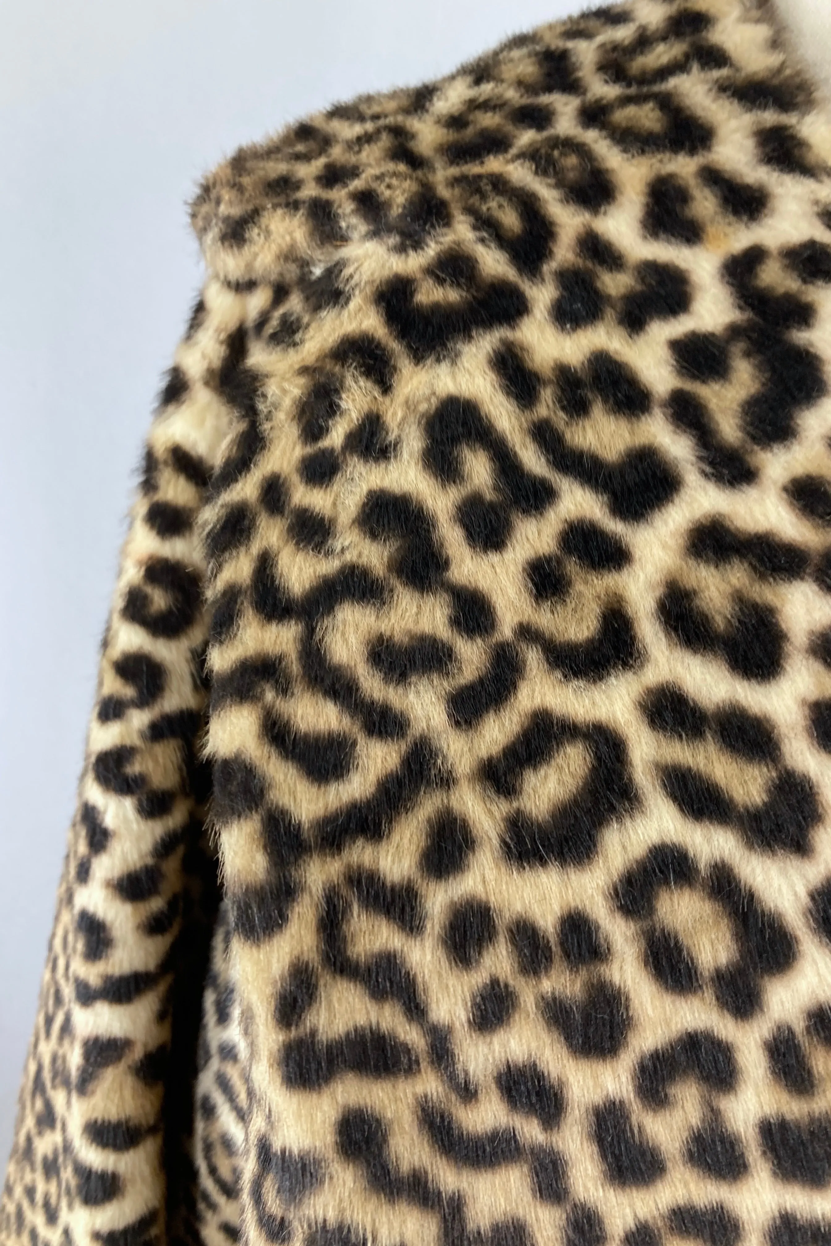 Vintage 1950s Leopard Faux Fur Jacket