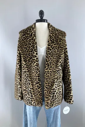 Vintage 1950s Leopard Faux Fur Jacket