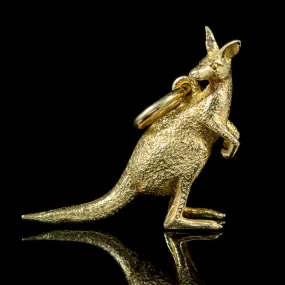 Vintage Kangaroo Charm Pendant 18Ct Gold Circa 1970