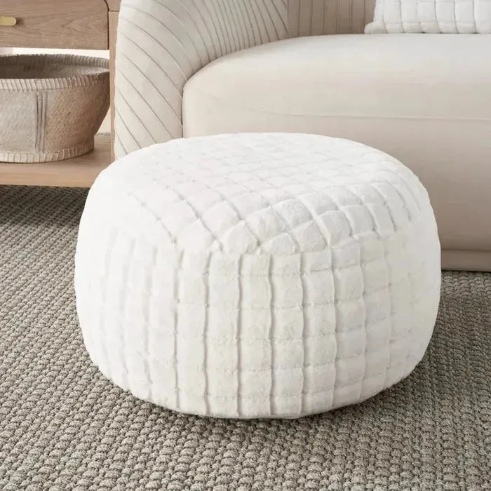 Waverly Pillows RD123 White Pouf