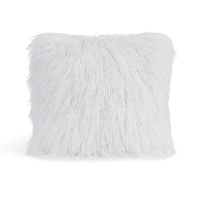 White Tibetan Lamb Faux Fur Throw Pillows by Fabulous Furs