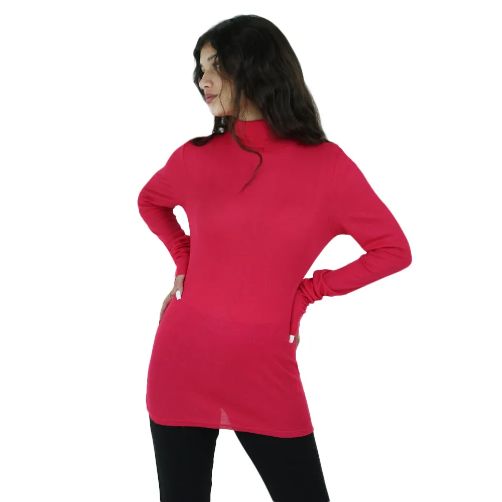 Women's High-Neck Top,Fuchsia