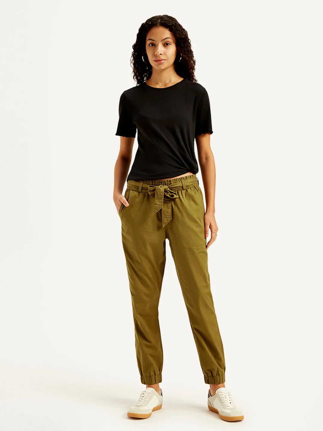 Women's High Rise Brown Regular Fit Joggers