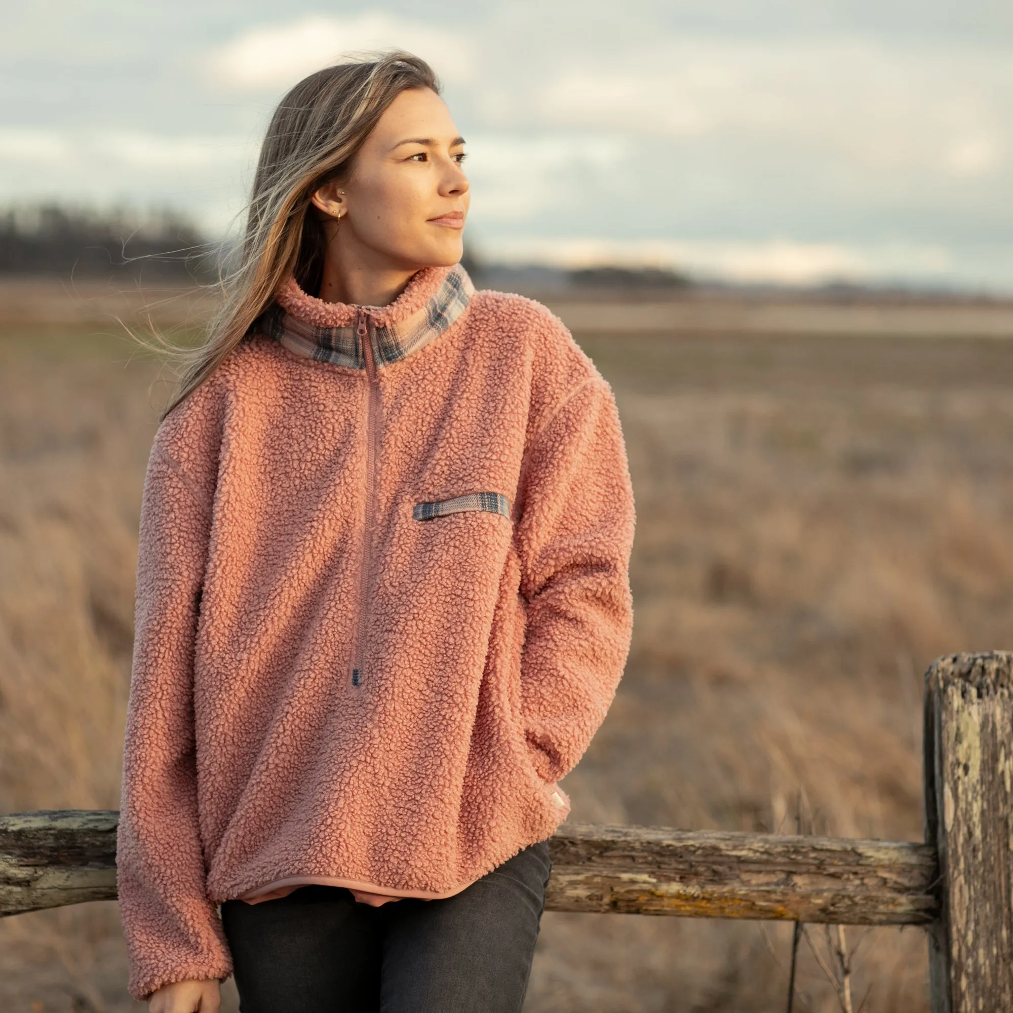 Women's Jenner Sherpa Fleece- Coral Pink