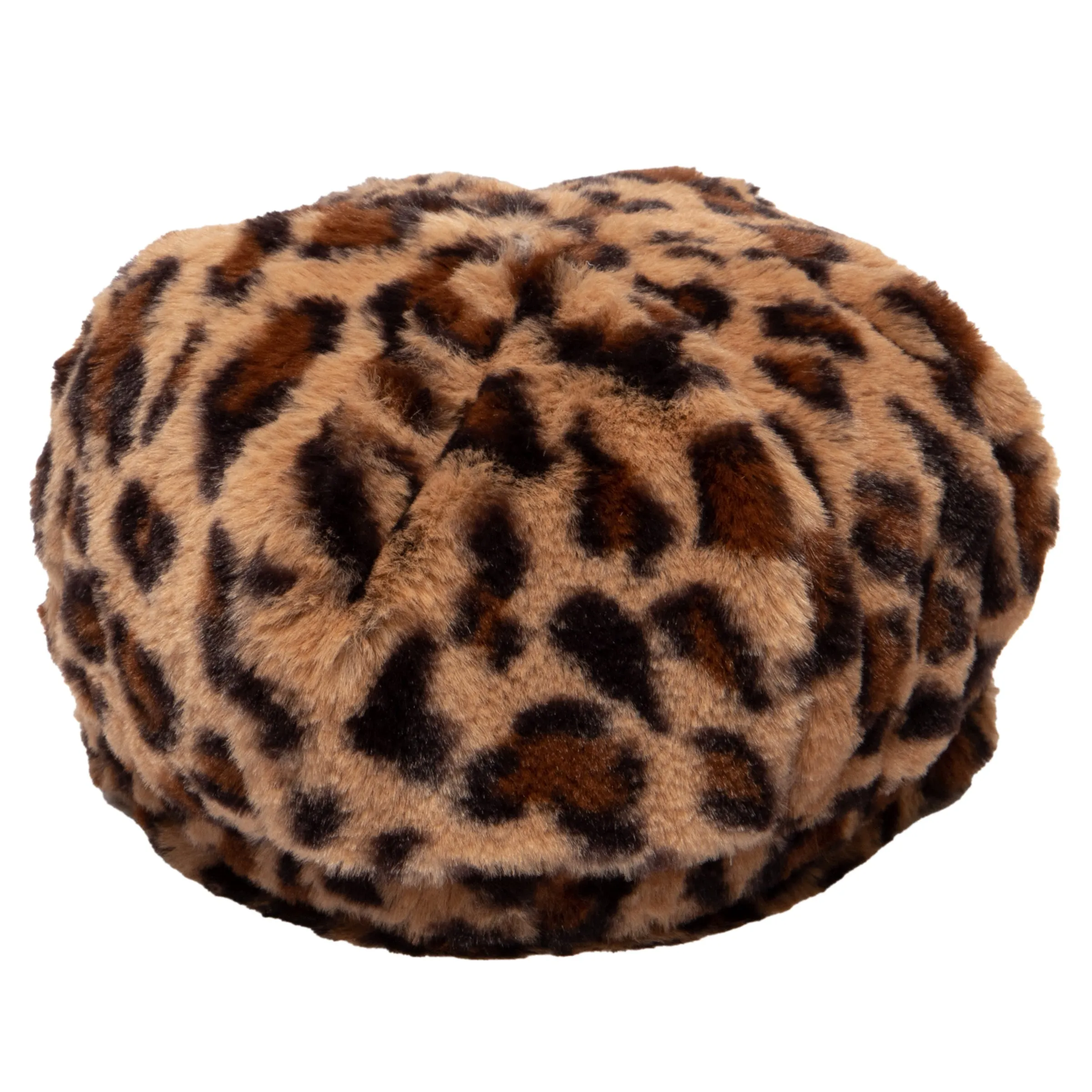 Women's leopard faux fur baker boy