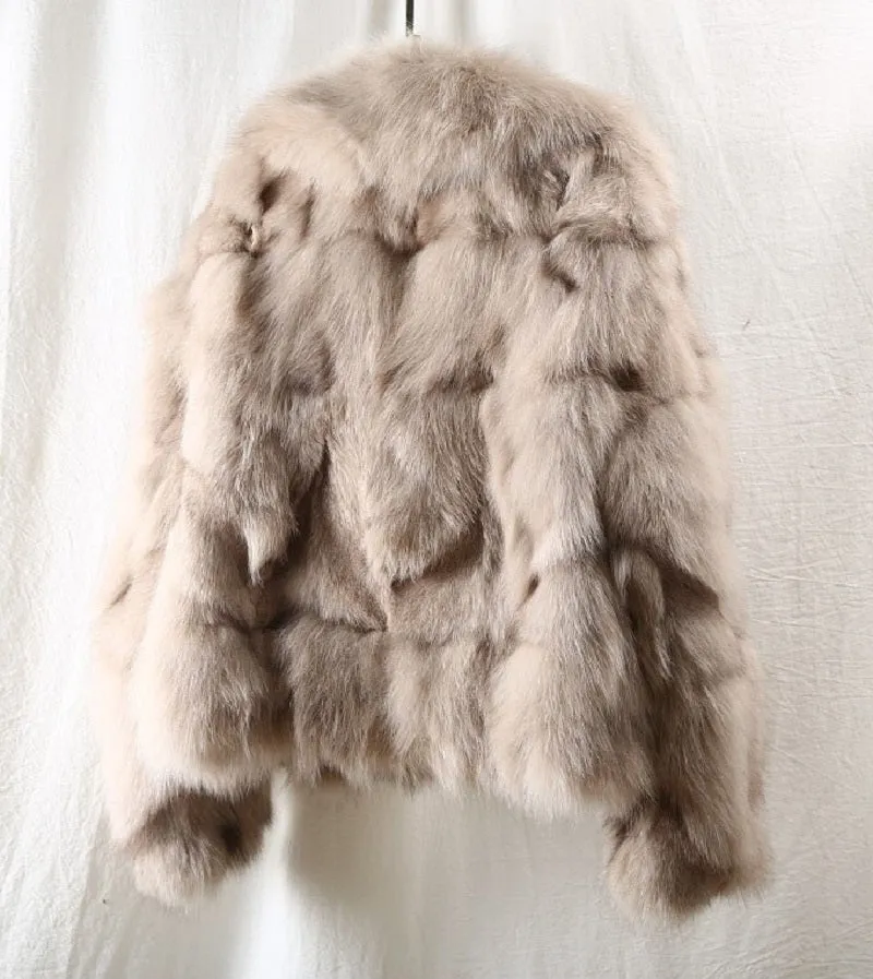 Women's Winter Short Warm Slim Coat With Fox Fur