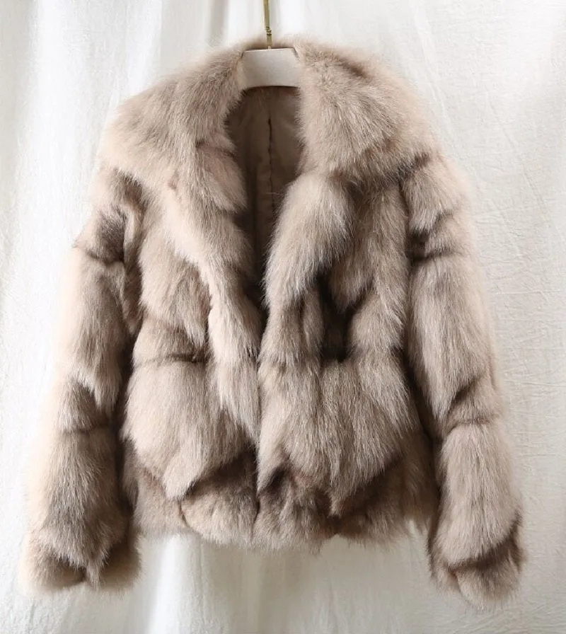 Women's Winter Short Warm Slim Coat With Fox Fur