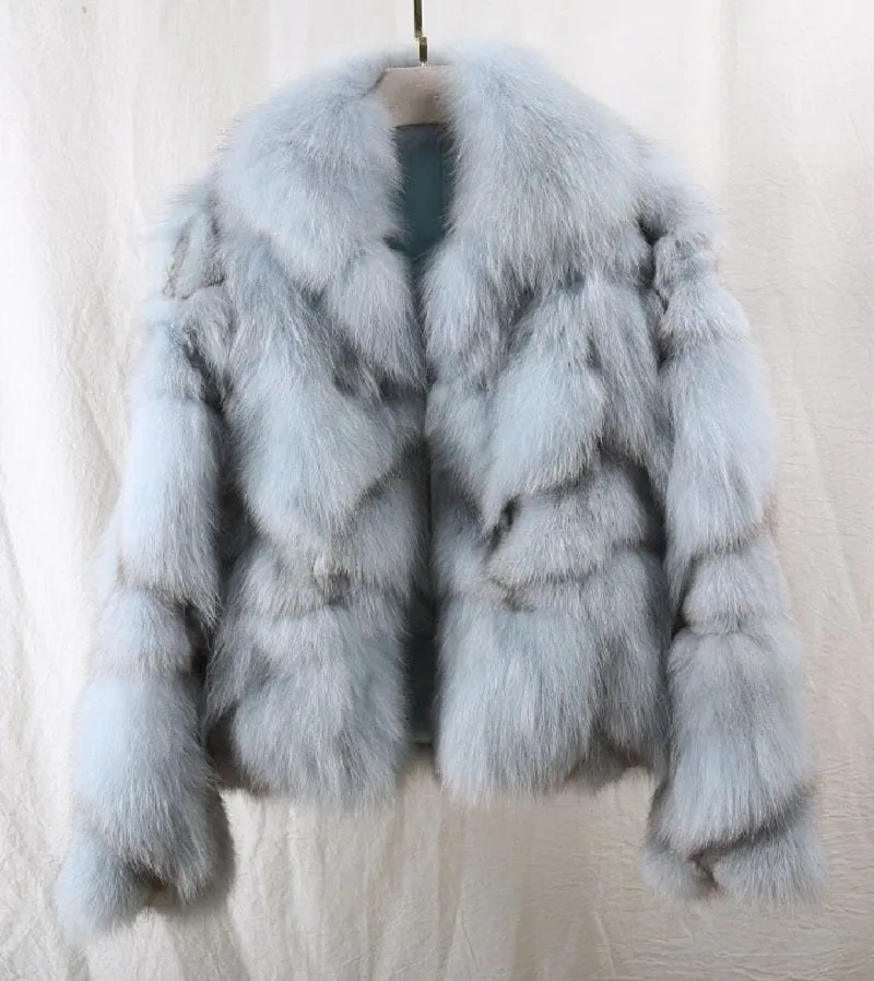 Women's Winter Short Warm Slim Coat With Fox Fur