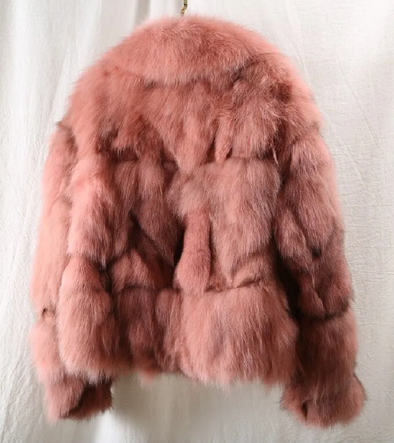 Women's Winter Short Warm Slim Coat With Fox Fur