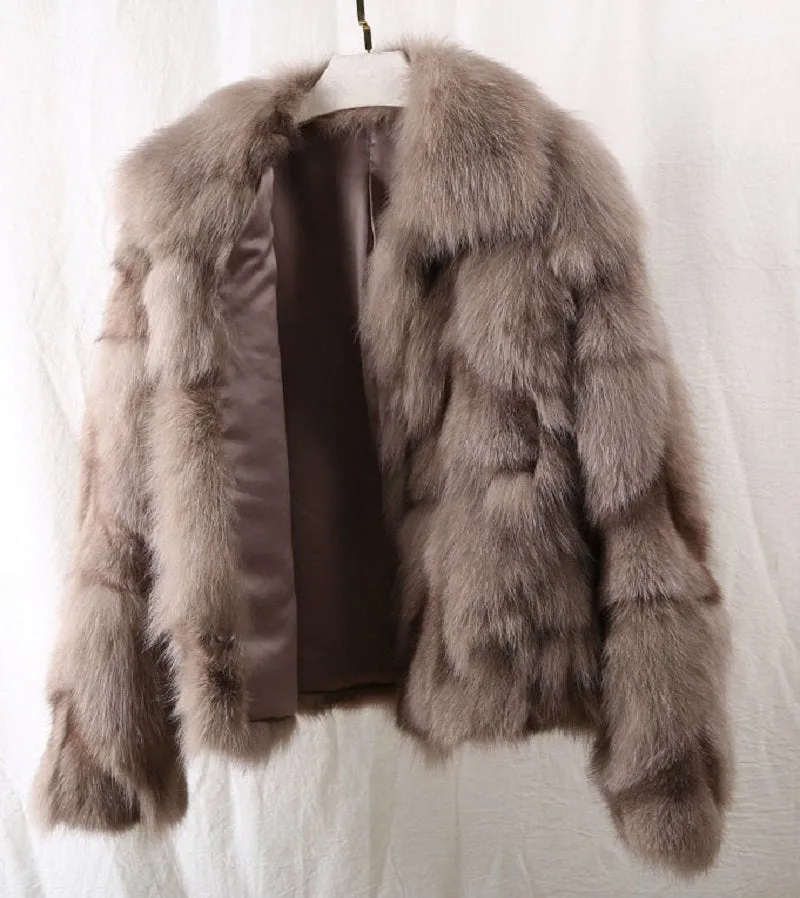 Women's Winter Short Warm Slim Coat With Fox Fur