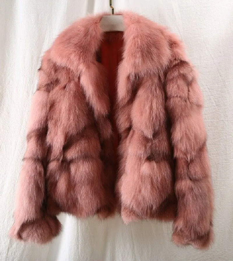 Women's Winter Short Warm Slim Coat With Fox Fur