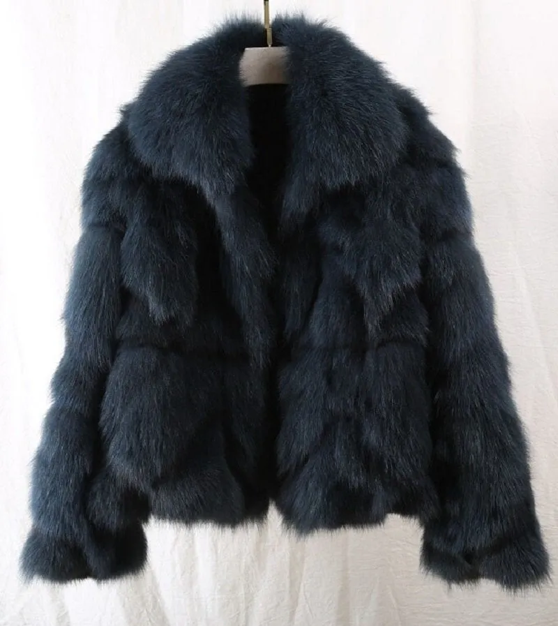 Women's Winter Short Warm Slim Coat With Fox Fur