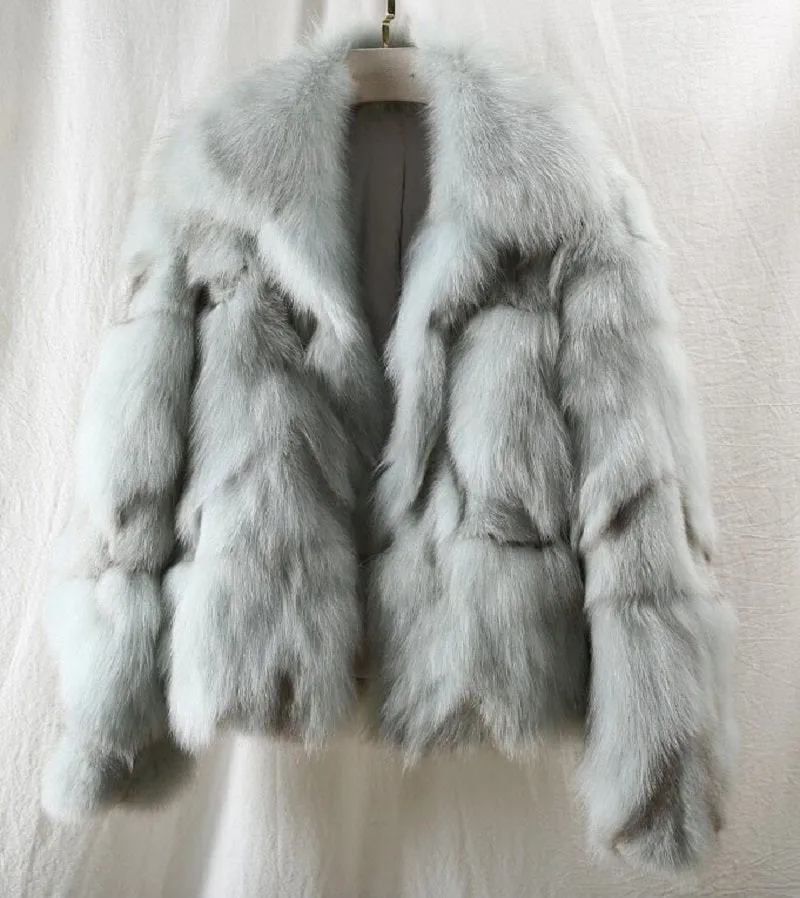 Women's Winter Short Warm Slim Coat With Fox Fur