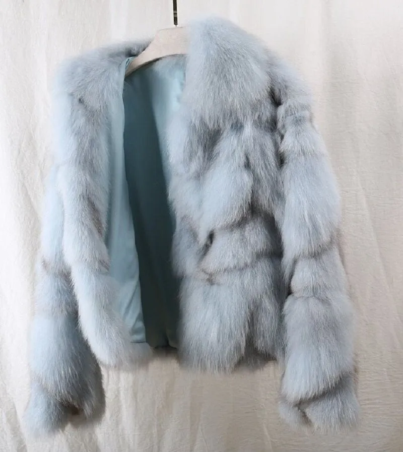 Women's Winter Short Warm Slim Coat With Fox Fur